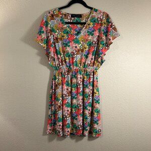 Women's Love Kuza Floral Mini Dress Size: Small